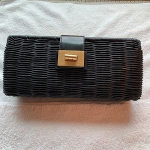 black wicker clutch